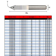 초음파 커터 커팅기 1pc 3.175 4 6 mm 알루미늄 조각 비트 V Shap 팁 엔드 밀 CNC 라우터 텅스텐 카바이드, 03 H 4mm_23 VS-A60-T05