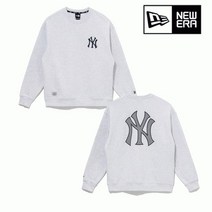 뉴에라 [갤러리아] MLB 그리드 로고 뉴욕 양키스 맨투맨 헤더 그레이 #13338670