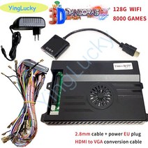 옛날오락기 비디오게임 고전 가정용 게임기 판도라 박스 3d Saga EX 10000 in 1 게임 내장 128g wifi 저장, 한개옵션1, 06 2.8mm cable EU plug