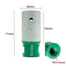 건식 코아드릴 코어 홀쇼 코아기 천공 배관 M14 스레드 진공 납땜 다이아몬드 드라이 핑거 모따기 비트 타일 대리석 세라믹 화강암 확대 구멍 밀링 도구, [07] 30mm