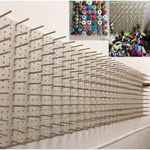 벽걸이 실패꽂이 미싱실 실패 실 걸이 정리대 미싱 공방 정리 수납 타공판, 화이트 605 x 220mm(막대40개)