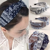 린넨 페이즐리 반다나 머리띠