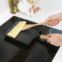 쿡차미 사각 계란말이 인덕션 우드핸들 멀티팬, 22cm, 1개