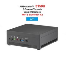 미니pc AMD-라이젠 R5 3750H R7 2700U 미니 PC 베가 10 그래픽 포함 4K UHD Nvme SSD 데스크탑 게임용 컴, 01 No RAM No Storage_03 UK, 01 AN1 Athlon 3150U