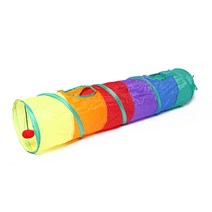 컬러 패치 워크 애완 동물 장난감 Foldable 멀티 컬러 고양이 터널 실내 야외 고양이 개 장난감 운동 훈련, 01 rainbow