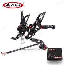 Arashi CNC 조절할 수 있는 발판 근거지 후방 설정 풋페그 에 SUZUKI GSX-R1000 2009- 2016 GSXR1000 GSXR 1000 K9 K10, 검정색