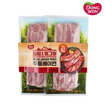 동원 캠핑&통그릴 두툼베이컨 150g+150g/베이컨/캠핑용베이컨/베이컨삼겹살 식품 > 냉장/냉동식품 햄/소시지/어묵/맛살 베이컨, 150g, 1