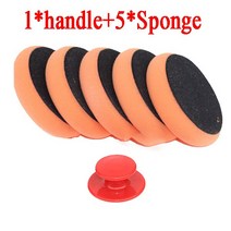 6Pcs/Set Car Wash Waxing Polish Pads Sponge Cleaning Cloth Microfiber with Handle for Auto Glass Hom, 03 금