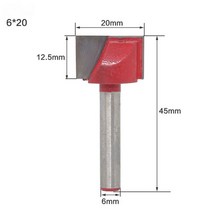 AUGT-6/8mm 생크 청소 바닥 라우터 비트 직경 카바이드 커터 목재 밀링 목공 표면 대패, 6X20MM