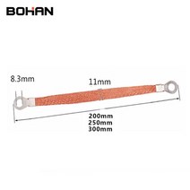 브리지 접지 와이어 6mm2 정사각형 구리 클래드 알루미늄 구멍 크기 8mm 접지 케이블 와이어 pv 태양열 분배 상자, 6제곱밀리미터, 10개, 300mm