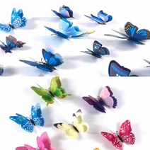 3D 입체 나비 스티커 인테리어 곤충날개 어린이집 헹사장 벽지꾸미기, 블루