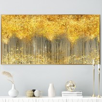 황금 돈나무 그림액자 추상화 캔버스 거실 인테리어 북유럽 액자, 유광골드
