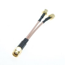 RG316 RPSMA male to 2X MALE Y 커넥터 크림프 와이어 터미널 RF 점퍼 피그 테일 케이블, [01] 4inch 10cm