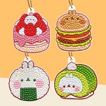 케이엠엘리 DIY 보석십자수 몰랑이 디저트키링, 햄버거