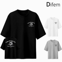 디프엠 5부오버핏반팔 캠핑벤쳐 M~5XL 빅사이즈 남녀공용 반팔티셔츠