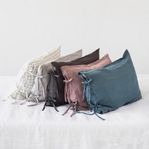 리투아니아린넨 리본 포인트 베개커버 50x70 6컬러﻿ [완제품 직수입]