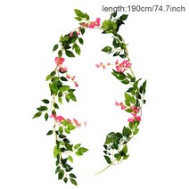 인조잎사귀 인조나뭇잎 조화넝쿨 2m 인공 꽃 장미 아이비 덩굴 웨딩 장식 리얼 터치 실크 플라워 스트링, 14 1pcs 190cm