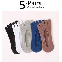 발가락 양말 남자 남성 등산 무좀5쌍 여름 보이지 않는 노쇼 손가락 양말 망 얇은 벨벳 미끄럼 방지 메쉬