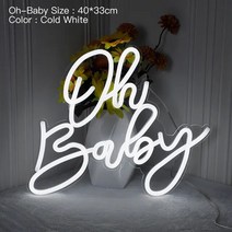 LED네온사인 생일 파티 장식 네온 LED 사인 라이트 벽 웨딩 투명 아크릴 맞춤형 빅 사이즈, [11] Oh-Baby E, [01] AU
