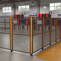 메쉬 울타리 철조망 난간 메쉬난간 휀스, 2미터 높이 기둥 오렌지 THA-001