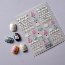 (5+1)잇템샵 5D 네일스티커 입체네일 엠보스티커 셀프 네일아트 패디 재료, 5D네일데코엠보스티커-043