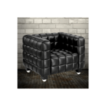 큐브소파 블랙 가죽소파 고급형 커스텀 1인소파, 1인용 소가죽