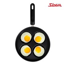 카시오마켓 퀸센스 4구 에그팬 7구 핫케익팬 팬케이크 후라이팬 프라이팬, 1개, 롤리4구 에그팬(25cm)
