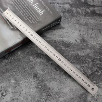 스텐 눈금 자 목 가죽 공예 쇠자 직자 인테리어 30cm, v상품선택v
