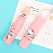 산리오 완전 자동 3단 우산 캐릭터 주니어 여성 양산 살길이 55cm