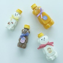 베어보틀 곰돌이 모양 플라스틱 빈병 소스통 주스통 2사이즈 [Plastic Bear Bottle for Sauce Juice 2 Sizes], 리본10p (Ribbon 10p)