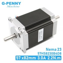 Nema 23 스테퍼 모터 이중 샤프트 3a 2.2n.m 315oz-in 이중 샤프트 d8mm 57x82mm cnc 기계 3d 프린터용 nema23 스테핑 모터, 6.35mm