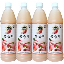 청솔 복숭아 음료베이스 835ml / 과일원액, 4개