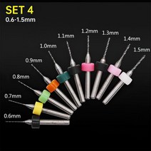 10pcs 미니 PCB 드릴 비트 세트 0.1-1mm 카바 이드 마이크로 인쇄 회로 기판 CNC 구멍 드릴링 도구 보드, 04 0.6-1.5mm