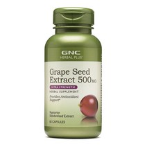 GNC 포도 씨앗 추출물 500mg 캡슐, 60개입, 1개