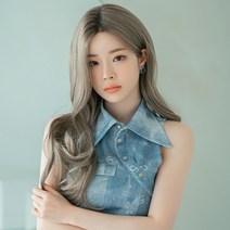 여성 수제 통가발 내츄럴 파팅 볼드 펌 여성가발, M, 로즈핑크