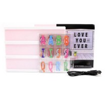 블랙보드꾸미기 카페메뉴판제작 초크아트 LED 조합 라이트 박스 밤 테이블 책상 램프 A4 A5 A6 DC 5V DIY 편지 기호 카드 장식 USB배터리 전원 메시지 보드, Pink FCB 색상ed+21x15x5cm