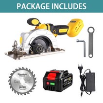 플런지쏘 원형톱 테이블쏘 2000w 125mm 10800rpm 브러시리스 전기 원형 톱 makita 18v 배터리 용 다기능 절단기 목공 도구, 1 배터리 EU 플러그