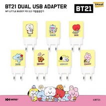 BT21 고속충전기 PD QC3.0 20W 어댑터 / 가정용 멀티충전기 USB-A+USB-C타입 듀얼 동시충전 (충전케이블 별매) / BT21 KCL-PDC011 [코야], KCL-PDC011[코야]