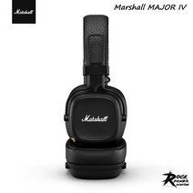 Marshall-오리지널 MAJOR IV 무선 블루투스 헤드셋 오버 이어 접이식 락 헤드폰 스포츠 게임 서브 우퍼 마이크 포함, 01 Black, 1개