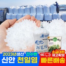 1+1 깨끗한 23년산 신안 간수제거 탈수천일염 굵은소금 김장소금 소금 6kg 10kg, 천일염5kgX2개10Kg