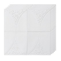 폼블록 벽지 폼 블록 시트 벽 벽지 인테리어 자체 접착 현대 홈 장식 3d 스티커 장식 거품 패널 화 방 장식, 하얀, 70cmx70cmx10pcs