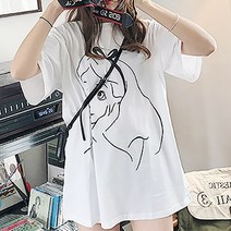 쉬블림로브 루즈핏 프린세스 프린팅 티셔츠 빅트로 GW1772