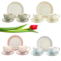 덴비 커피잔 예쁜 찻잔세트 2인용 5P 빈티지 영국 수입 홍차잔 티컵 엔틱 카페 라떼잔, 오차드