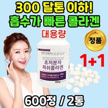 초 저 분자 피시 피쉬 콜라겐 펩타이드 300달 톤 저분자 300da 대용량 마시는 어육 어류 이너 뷰티 콜라겐 부족 알약 정제 수분 흡수가 빠른 좋은 높은 템, 2통