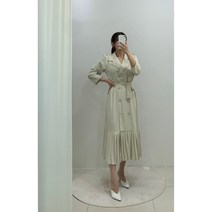 (2컬러) 언니네 노블레스 하객룩 주름 카라 롱원피스