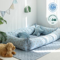 아망떼 레오파드 알러지케어 범퍼쿠션4개/6개세트(저데니아 항균솜세트)_블루, 4개세트