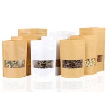 소분용 스탠드 지퍼백 투명 진공 크라프트 커피봉투, 그라프트창 스탠드지퍼백