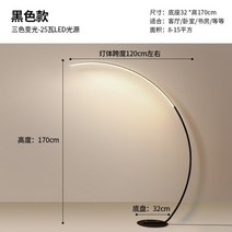 활장스탠드 활 장 엔티리어 스탠드 북부 유럽 낚시 거실 플로어 램프 미니멀리스트 디자이너 아트 모델 룸, 검은 삼색