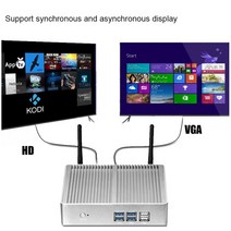팬리스 미니 PC HTPC 인텔 코어 i3 700U i5-5200U 셀러론 Windows 0 pro 컴퓨터 스크탑 DDR3L WiFi VGA 그, 04 8G RAM 256G SSD WIFI, 05 Core i3-7100U