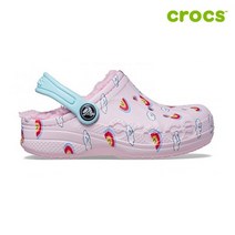 [크록스 정품] 바야 라인드 프린트 클로그 토들러 아동 털샌들 207653-6GD